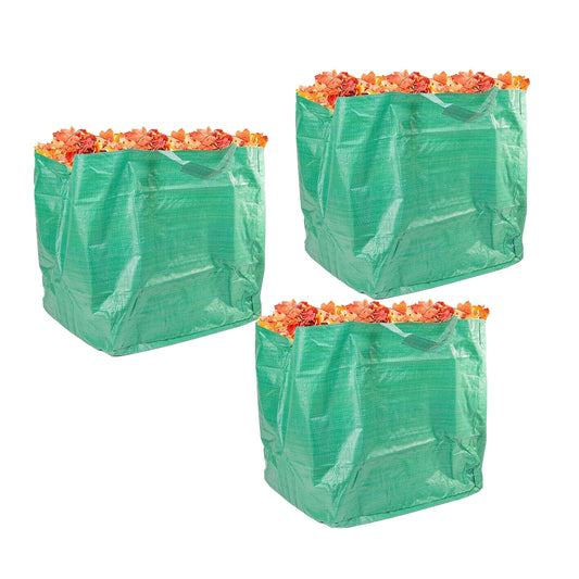 3x Garden Bag 70x70x77cm PRO Leaf Waste Rubbish Plant Grass Sack Reusable Carry