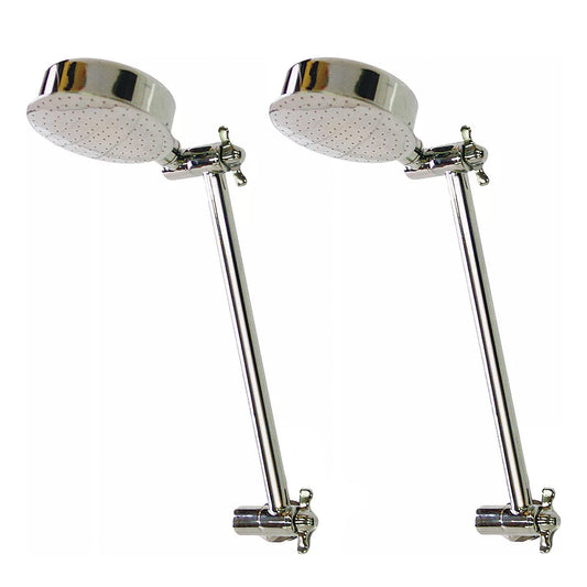 2x Shower Head & Arm All Directional Genuine Buyright® PRO Hi-Low Chrome WELS