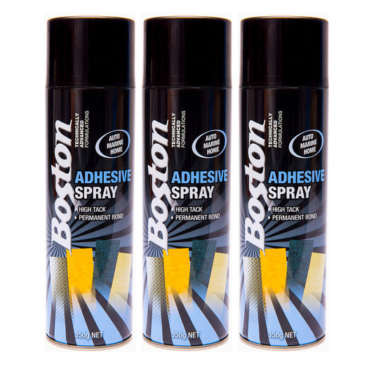 3x Contact Adhesive Spray Fast Grip Boston 350g Permanent Strong Glue Can