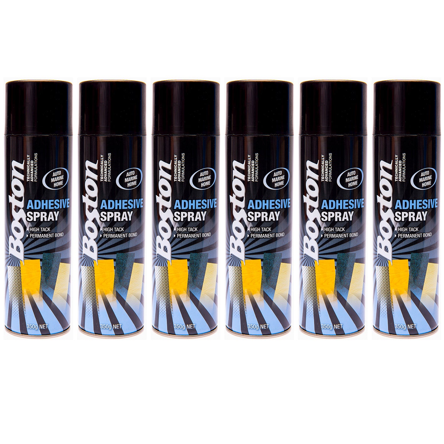 6x Contact Adhesive Spray Fast Grip Boston 350g Permanent Strong Glue Can