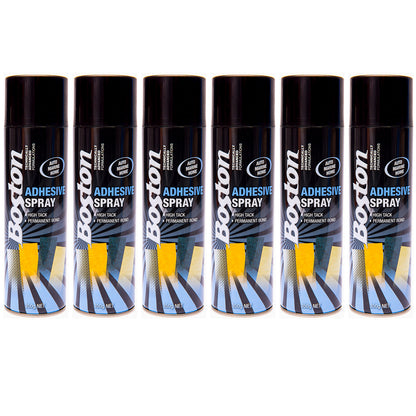 6x Contact Adhesive Spray Fast Grip Boston 350g Permanent Strong Glue Can
