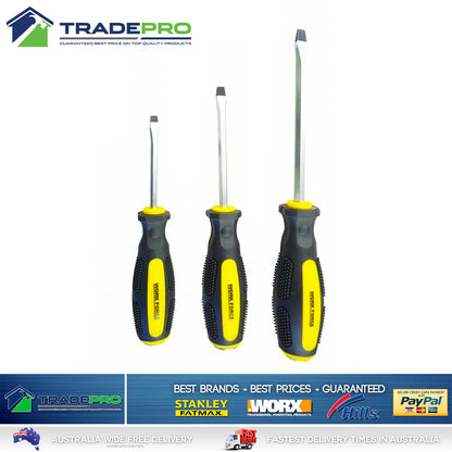 Screwdriver Set 6pc PRO Industrial Quality Tang-Thru Chrv-Van Blades Strike Cap