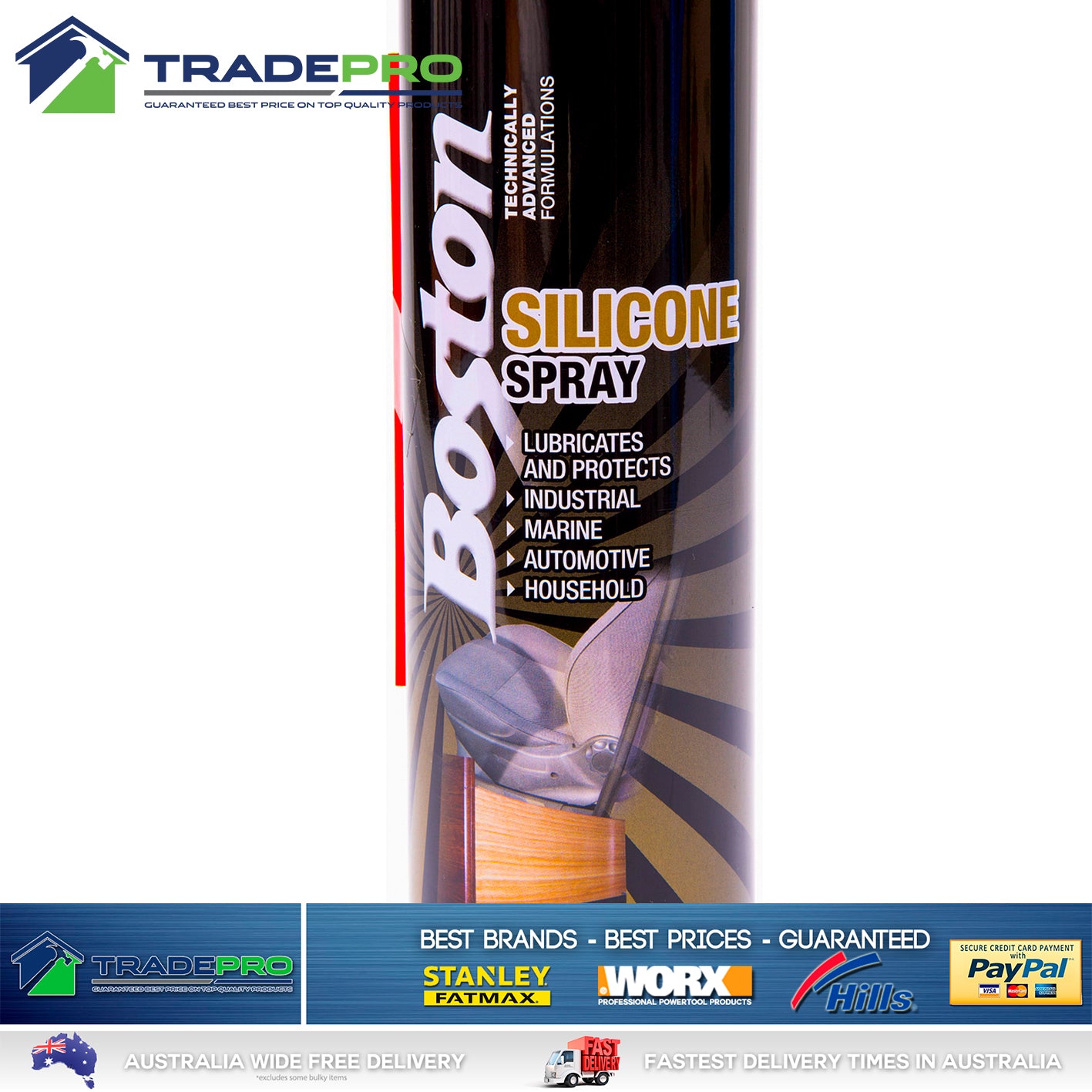 12x Silicone Spray Boston 350g Lubricant Treadmill Marine Anti Squeak Friction