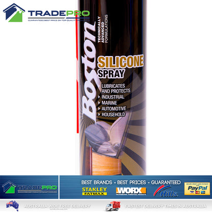 6x Silicone Spray Boston 350g Lubricant Treadmill Marine Anti Squeak Friction