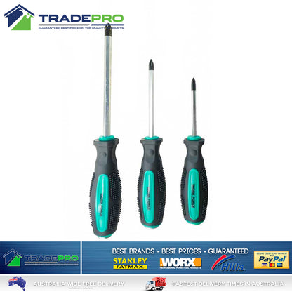 Screwdriver Set 6pc PRO Industrial Quality Tang-Thru Chrv-Van Blades Strike Cap