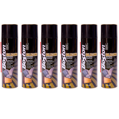 6x Silicone Spray Boston 350g Lubricant Treadmill Marine Anti Squeak Friction