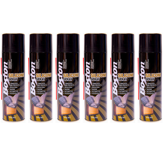6x Silicone Spray Boston 350g Lubricant Treadmill Marine Anti Squeak Friction
