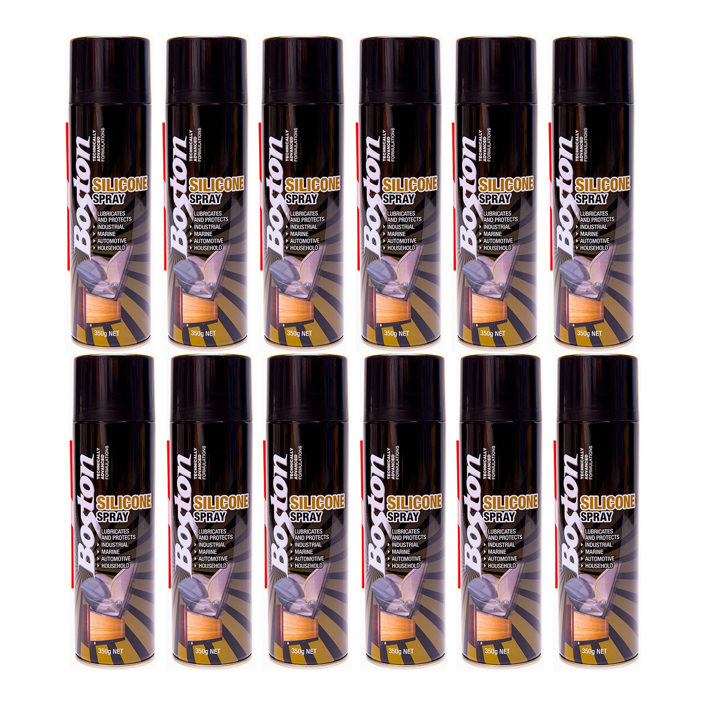 12x Silicone Spray Boston 350g Lubricant Treadmill Marine Anti Squeak Friction