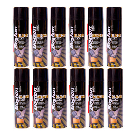 12x Silicone Spray Boston 350g Lubricant Treadmill Marine Anti Squeak Friction