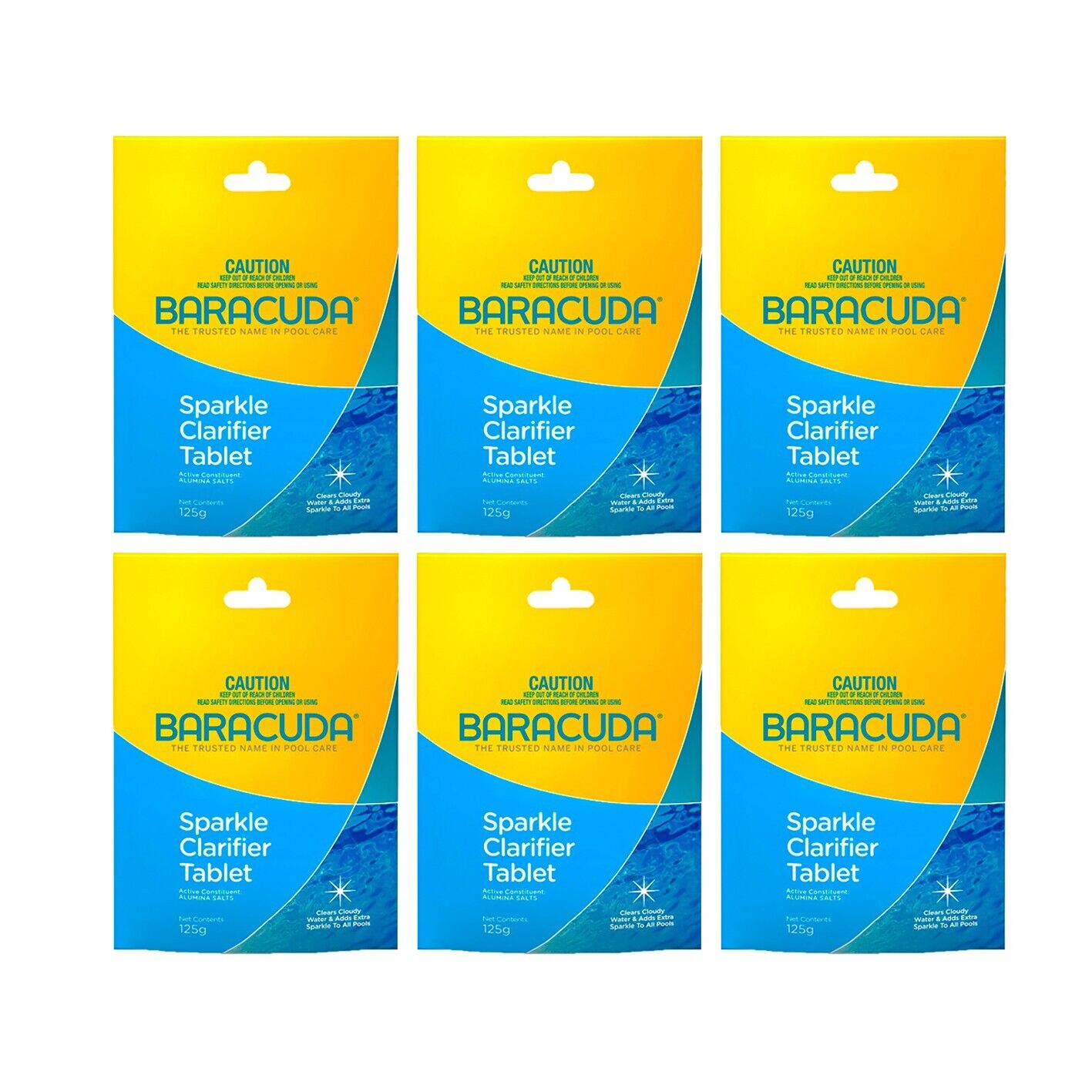 6x Sparkle Clarifier Tablet 125g Baracuda Clarifier Strength Clears Cloudy Water