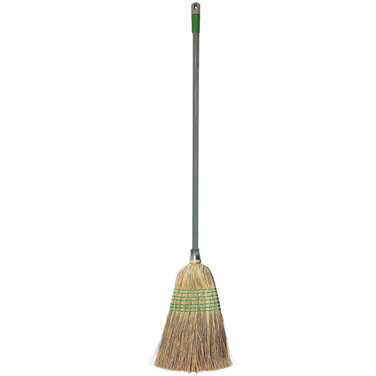 Broom Millet Straw 7 Tie Queen Quality Outdoor Indoor Yardmaster Metal Handle