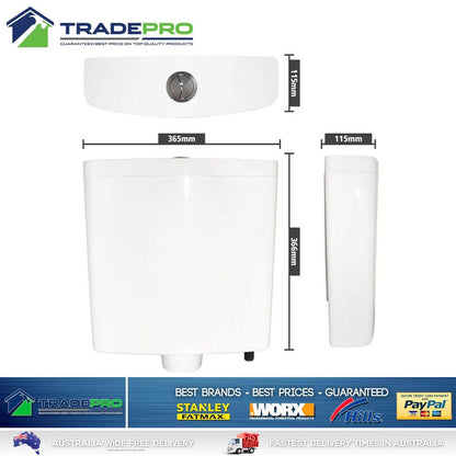 Toilet Cistern Eldon Universal Quality Dual Flush 4.5/3L Fix A Tap Modern WELS