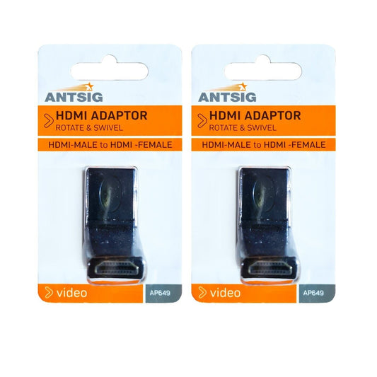 2x HDMI TV Adaptor Antsig Rotate Or Swivel Input Male to Female Socket Plug PRO