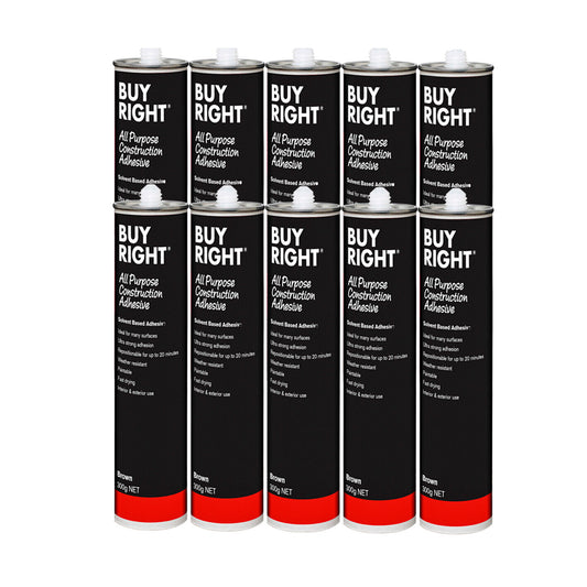 10x Glue Construction Adhesive BuyRight 300g Cartridge Liquid No Nails 10pc