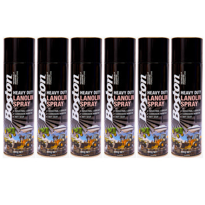 6x Lanolin Spray 400gm Boston Anti corrosion Lanox lubricant Marine Auto Inox SS