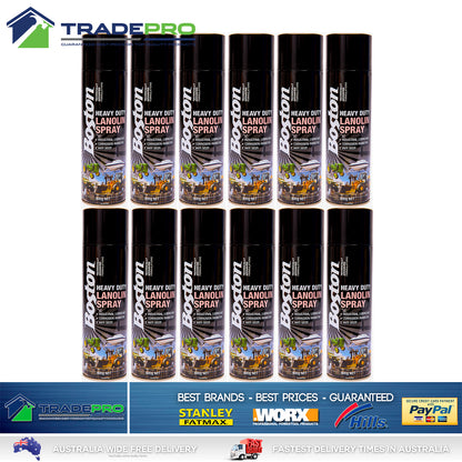 12x Lanolin Spray 400gm Boston Anti corrosion Lanox lubricant Marine Auto Inox
