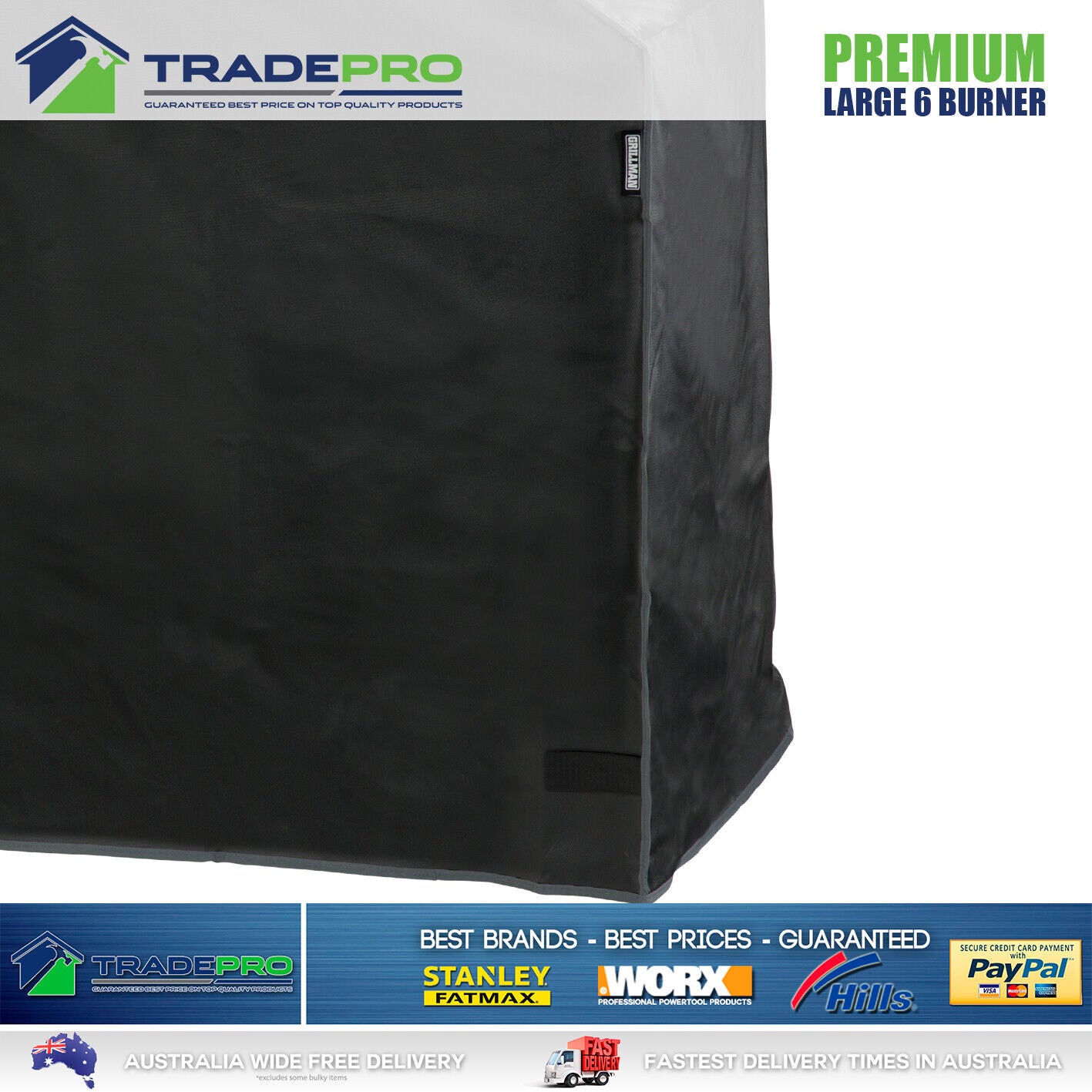 Grillman® BBQ Hooded Large Waterproof UV Resistant Cover Outdoor Gas Barbecue