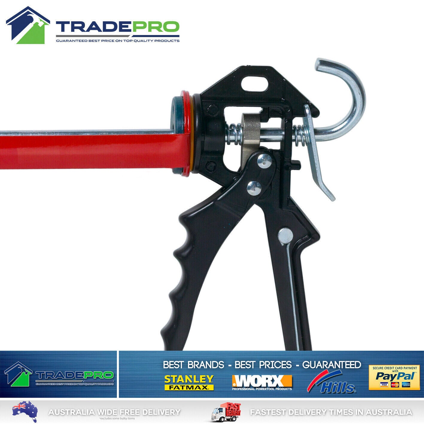 Caulking Gun Professional H/D Rail 230mm Heavy Duty Sealing Silicone Sealant