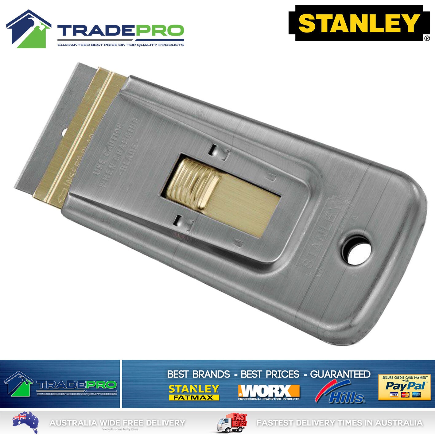 Stanley Razor Blade Scraper 5pc Blade Kit USA Paint Glue Adhesive Putty Window