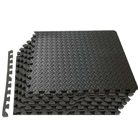 6PC Floor Mat Tiles EVA H/Duty Rubber Foam Interlocking Fatigue Shock Absorb Gym