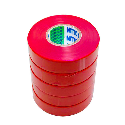 5x Rolls Nitto® Electrical Tape Red 18mm x 20m Insulation Denko Electric Bulk
