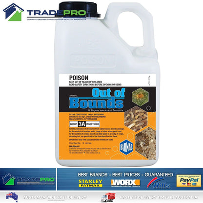 Termite Ant Cockroach Spray 5L Out of Bounds Bifenthrin 100gm/L Pest Killer