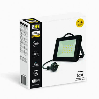 HPM LED Light Slim Fina Black 10W Sensor Outdoor Flex Plug Weather PRO