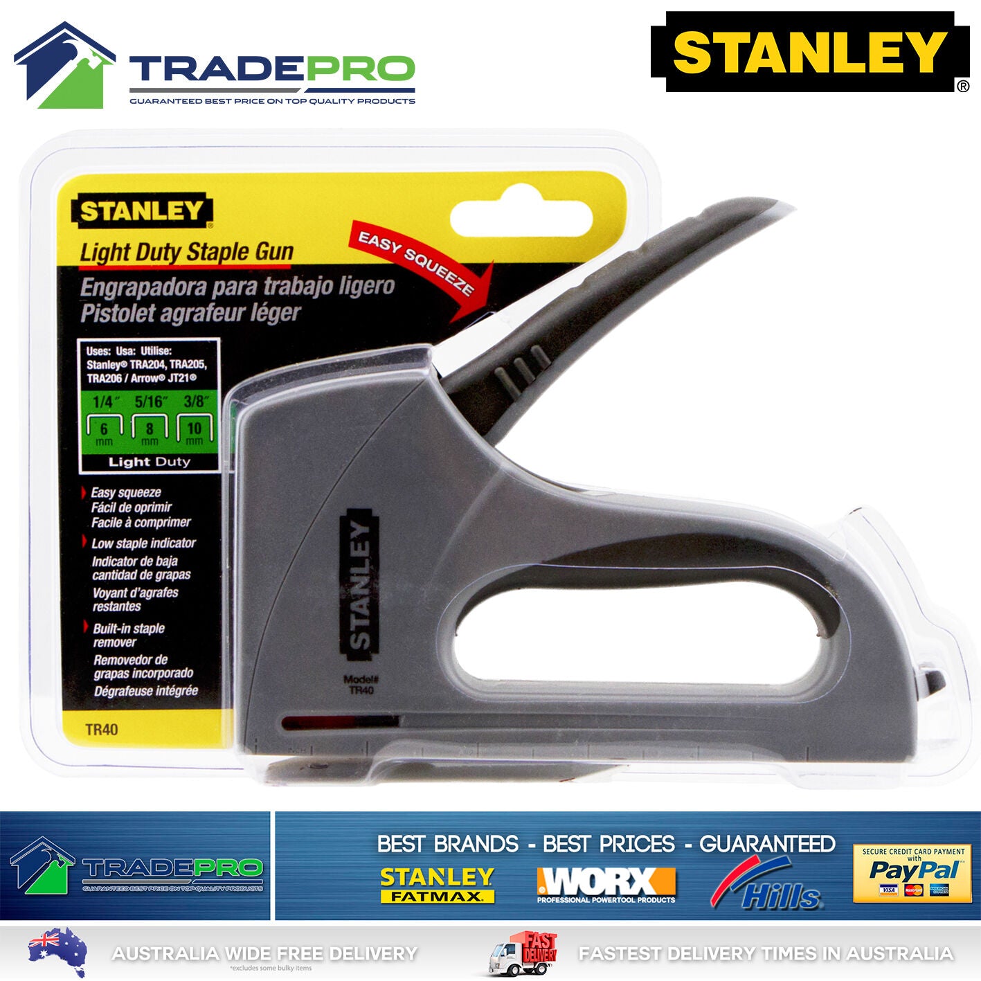 Staple Gun Stanley® Sharpshooter PRO TR40 All Purpose with Comfort Grip Stapler
