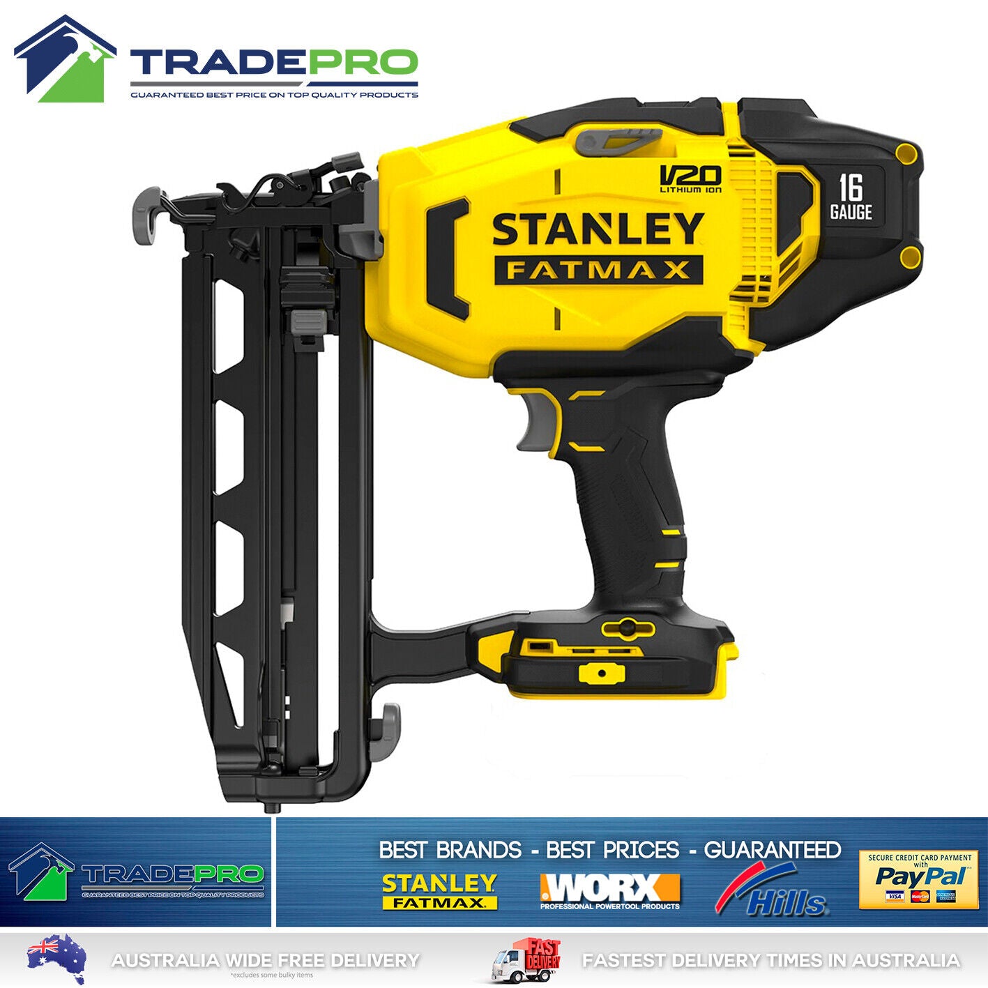 Stanley® Fatmax Nail Gun SFMCN616B Cordless 18v 16Ga Straight Finishing Nailer