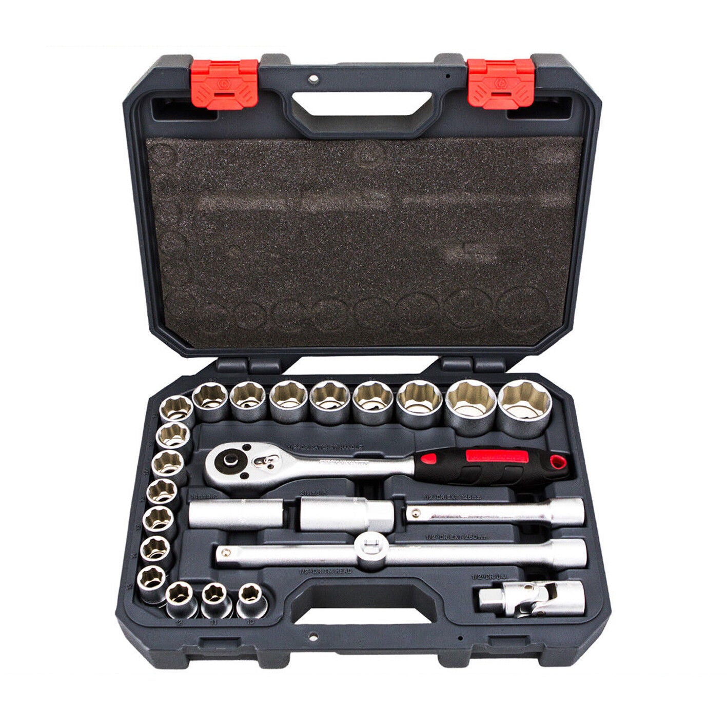 Crescent PRO Socket Set 25pc 1/2" Drive Quick Release Metric Heavy Duty Mechanic