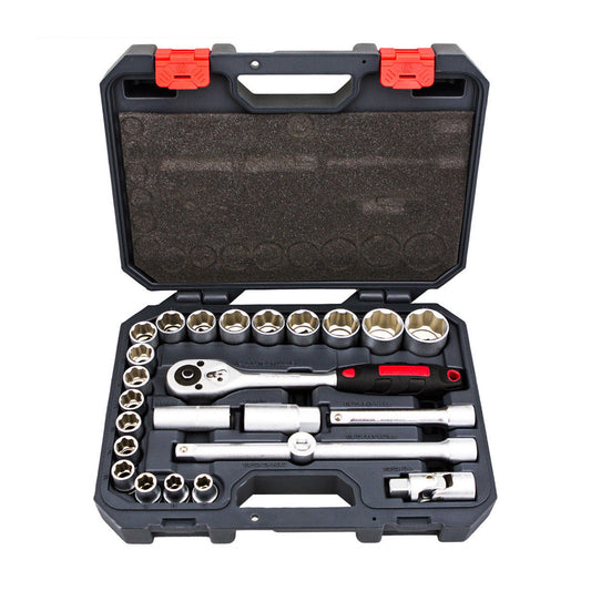 Crescent PRO Socket Set 25pc 1/2" Drive Quick Release Metric Heavy Duty Mechanic