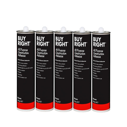 5x Glue Construction Adhesive BuyRight 300g Cartridge Liquid No Nails 5pc