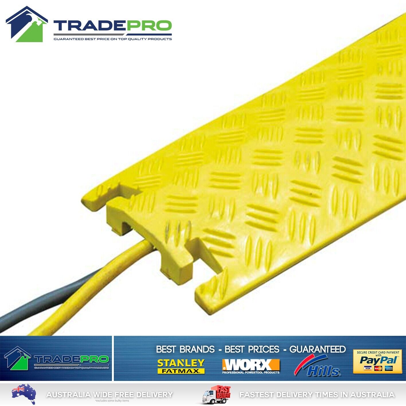 Cable Hose Electrical Wire Cord Cover 1m Floor Protector Ramp Safety Guard