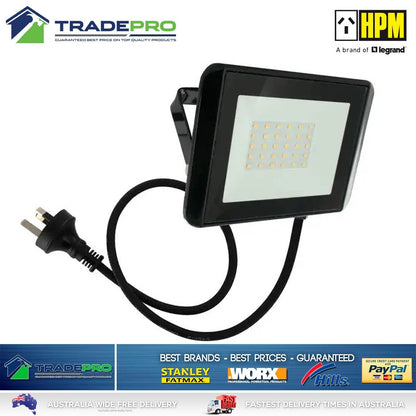 HPM LED Light Slim Fina Black 10W Sensor Outdoor Flex Plug Weather PRO
