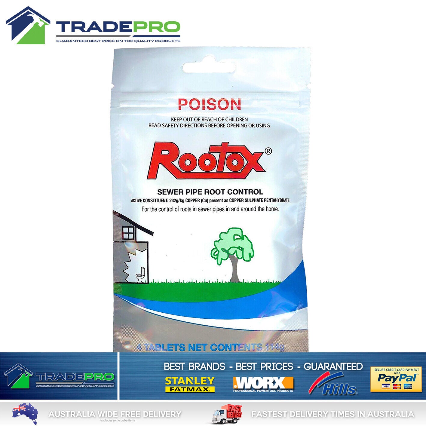 Rootox 8pc Root Control Tablets Sewer Pipe Copper Weed Tree Killer 2x ...