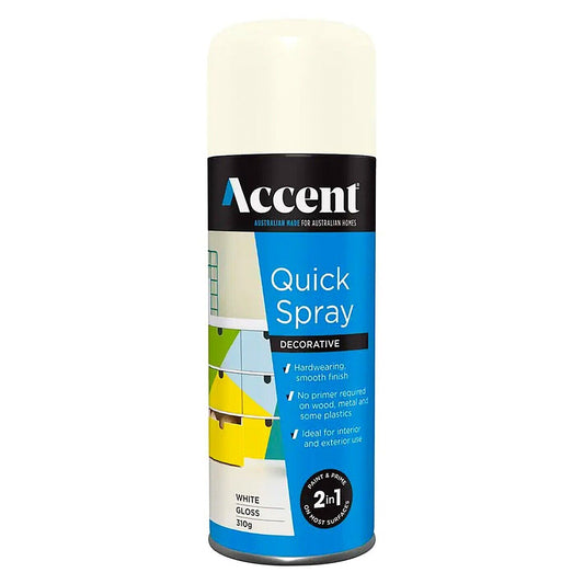 Spray Paint Can 310g Gloss White 2in1 PRO Enamel Wood Metal Plastic Int&Ext