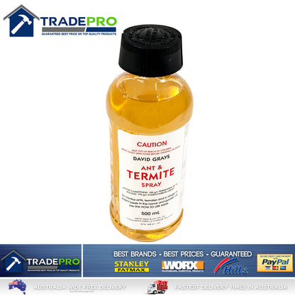 Termite Ant Cockroach Spray 500ml PRO Permethrin Genuine David Grays Pest Killer