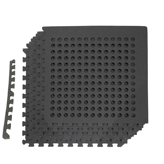6PC Floor Mat Tiles EVA H/Duty Rubber Foam Interlocking Fatigue Shock Absorb Gym