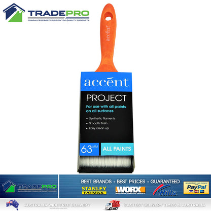 Brush Accent 63mm Quality PRO Paint Brush with Wood Handle Purdy Swan Style