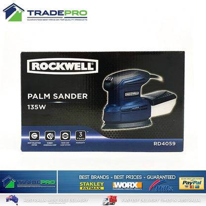 Electric Detail Palm Sander 135w PRO Quality with Bonus Sandpaper Orbital Mouse