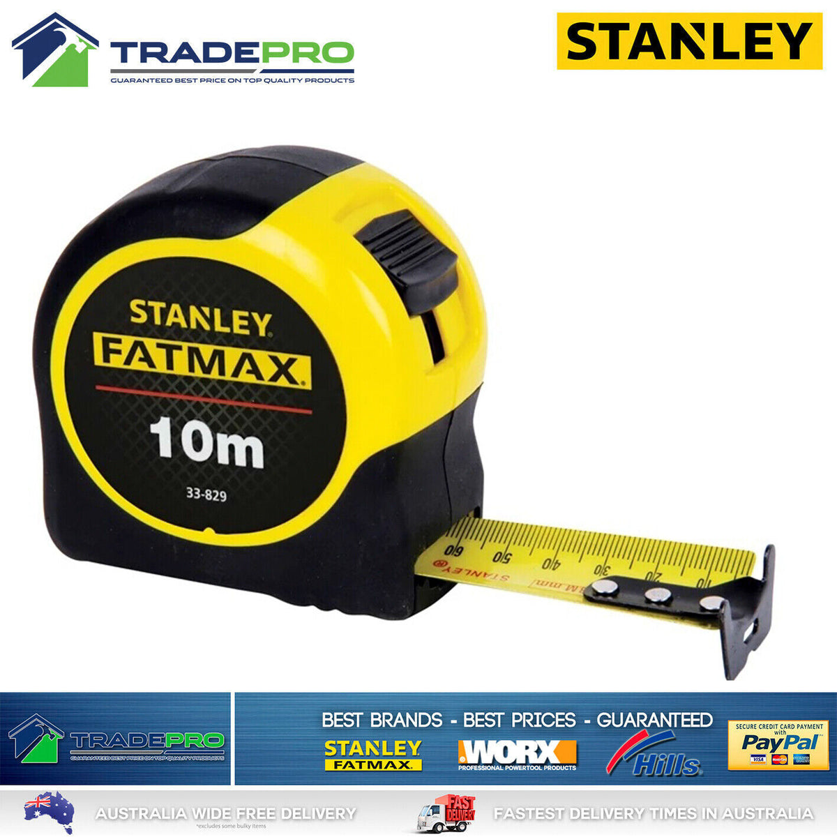 Measurement Max Stanley Fatmax 10m Metric Tape Measure NEW MODEL Measuring Fat Max 10M ...