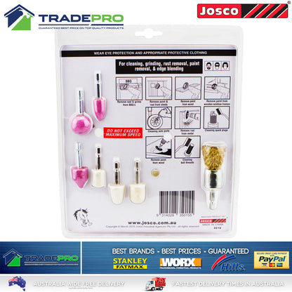 Wire Brush Set & Mounted Stone Sanding Stripping Kit Brass Rotary Grinding 12pc