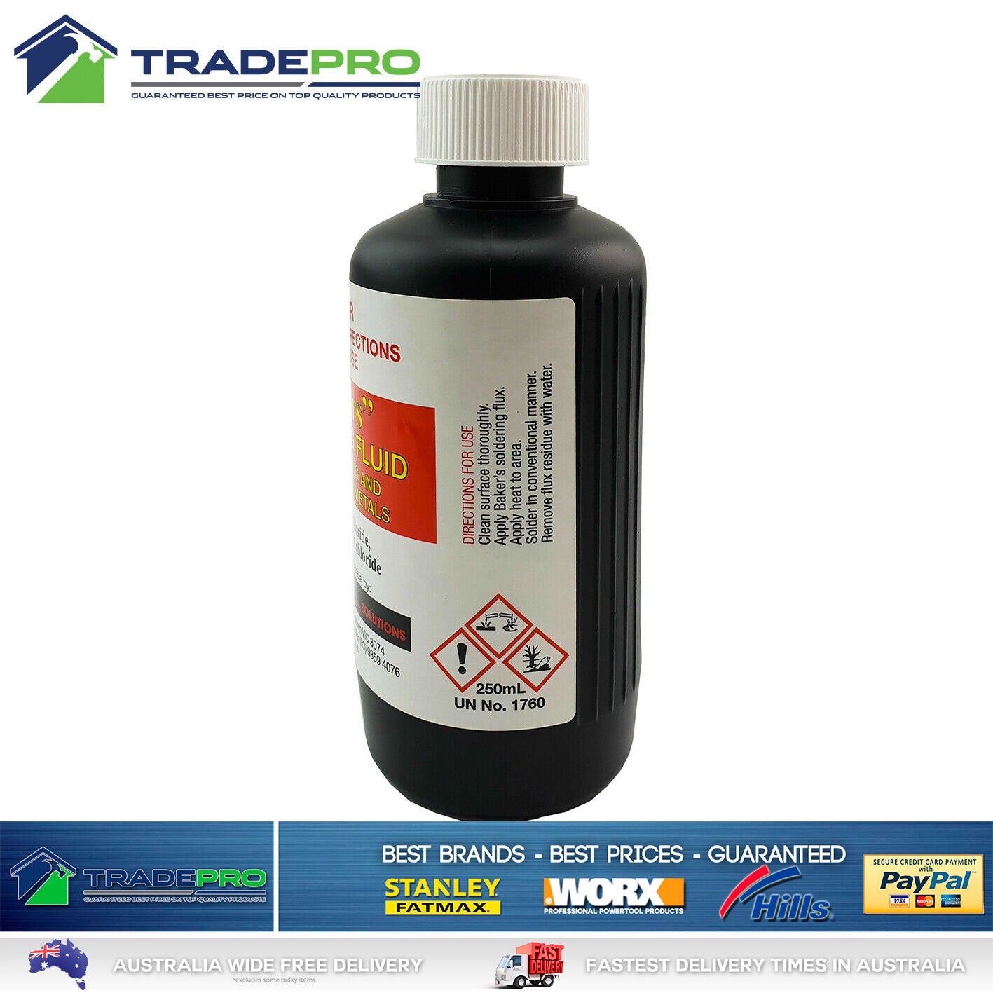 Bakers Soldering Fluid 250ml General Purpose Flux Welding Brazing Solder Tinning