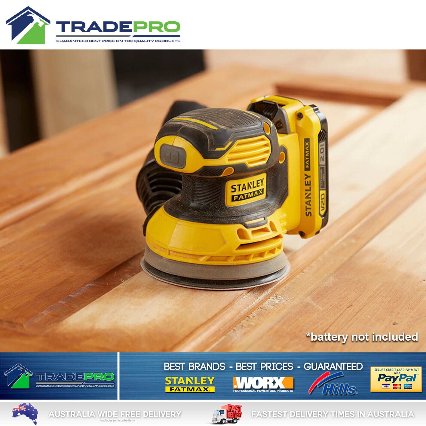 Stanley® Fatmax 18V Sander Random Orbital Wood Paint Metal with Dust Cartridge