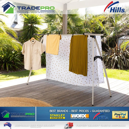 Hills Clothesline Portable 120 NEW 12m Clothes Line Airer Drying Rack Foldable