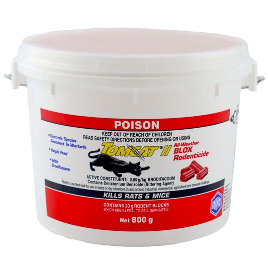 Tomcat II Ultra Fast Blox 800g Red Rat Bait Mouse Trap Poison Rodent Killer