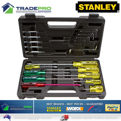 Stanley® 20pc Screwdriver Set in Carry Case with Hex Keys Screw Driver Kit 20pc