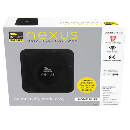 Brilliant Smart Nexus Plus Universal Gateway Black Wifi SmartHome Alexa PRO