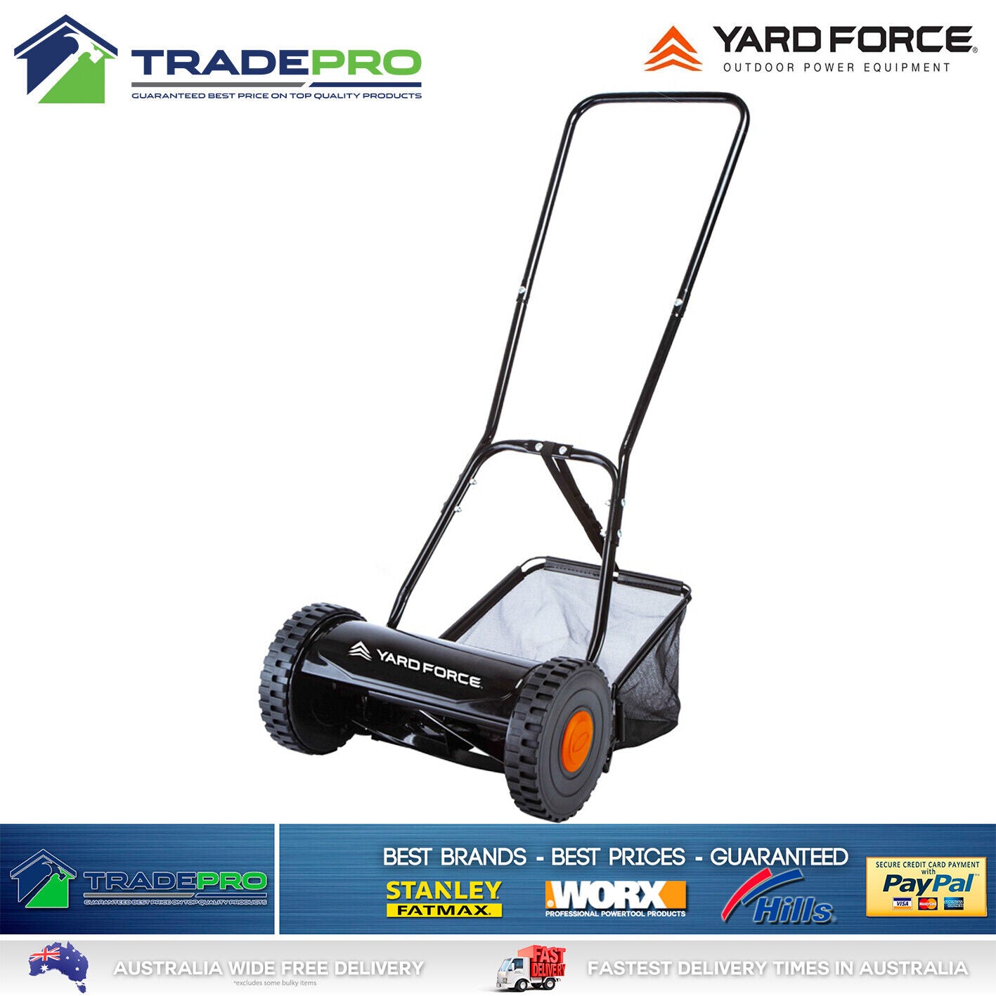 Push Mower YardForce™ Razor Cylinder Drum Cut and Catcher Grass Hand L ...