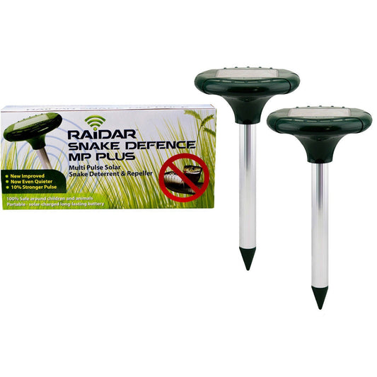 Snake Repeller Raidar MPPLUS 2pc Quality Solar MultiPulse Ultrasonic Pest